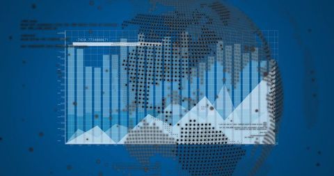 Futuristic Data Visualization with Globed Background - Download Free Stock Images Pikwizard.com