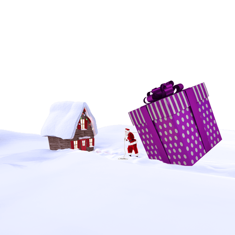 transparent winter scene santa with giant gift polluted sky - Download Free Stock Videos Pikwizard.com