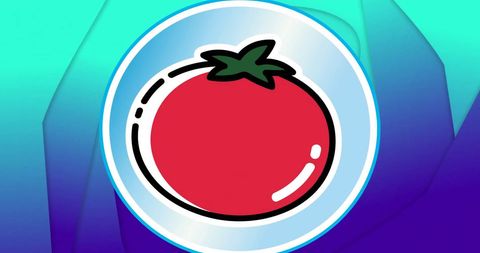Abstract Tomato Illustration on Gradient Background