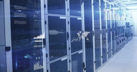 Digital Data Processing with Computer Servers in Modern Facility - Download Free Stock Images Pikwizard.com