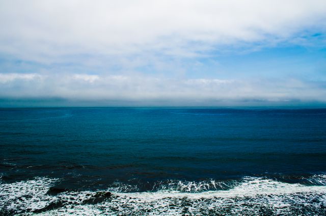 Serene Ocean Horizon and Cloudy Sky - Download Free Stock Photos Pikwizard.com