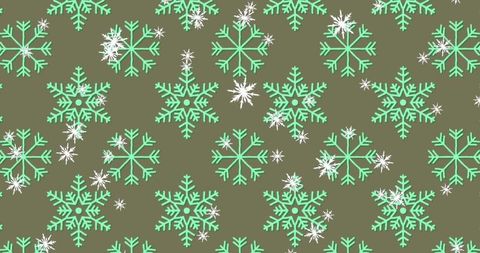 Minimalist snowflake pattern on olive fabric