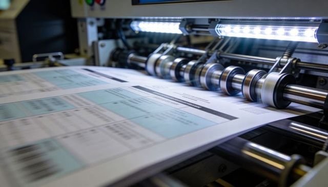 Feeding Barcode Sheets on High-Speed Printing Press with Precision Rollers and LED