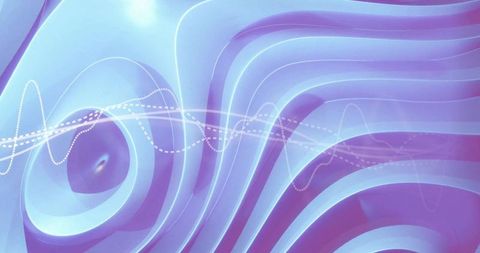 Digital Rippling Waves with Futuristic Blue Ridges and White Waveform