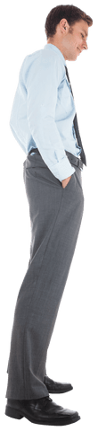 Smiling Businessman in Formal Attire Standing Transparent Background
