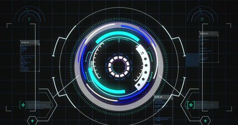 Futuristic Circular Digital Interface with Data Streams - Download Free Stock Images Pikwizard.com