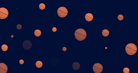 Multiple Basketballs Floating on Dark Blue Background - Download Free Stock Images Pikwizard.com