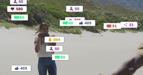 Capturing memories beach adventure with digital notifications