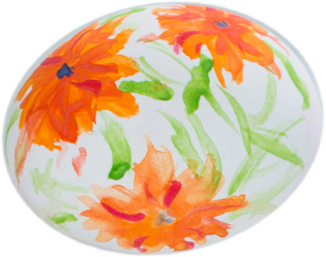 Close-up Transparent Easter Egg with Orange Floral Pattern - Download Free Stock Videos Pikwizard.com