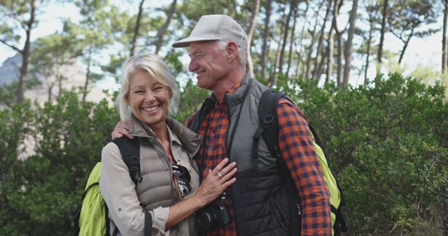 Happy Senior Couple Enjoying Nature Hiking Adventure - Download Free Stock Images Pikwizard.com