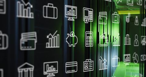 Digital Data Processing Overlaid on Warehouse Conveyor Belt - Download Free Stock Images Pikwizard.com
