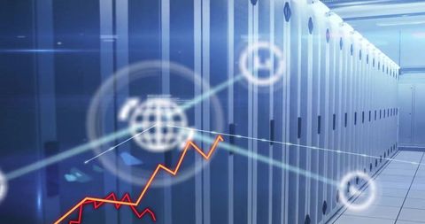 futuristic data network analysis in server room - Download Free Stock Images Pikwizard.com