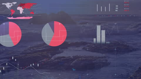 Financial Data Visualization Over Digital Ocean Landscapes