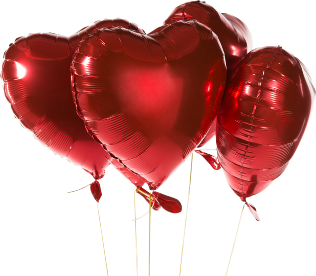 Set of Four Transparent Red Heart Shaped Balloons Celebrating Love - Download Free Stock Videos Pikwizard.com