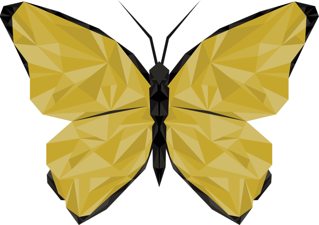 Yellow Polygonal Butterfly Illustration on Transparent Background - Download Free Stock Videos Pikwizard.com