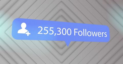 Social media followers notification on geometric background