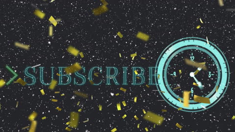 Sparkling Snowflakes and Clock Animation with Subscribe Text