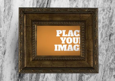 vintage ornate frame on marble backdrop for art and photography - Download Free Stock Templates Pikwizard.com