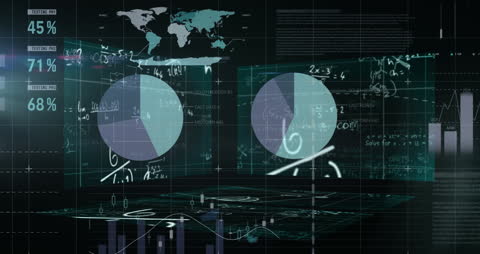 Futuristic Technology Science Background with Data Charts