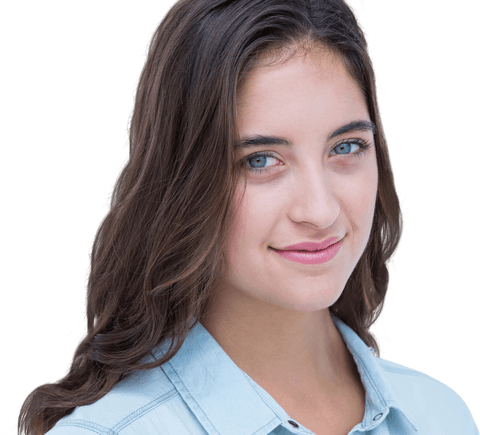 Transparent Smiling Brunette Woman Portrait