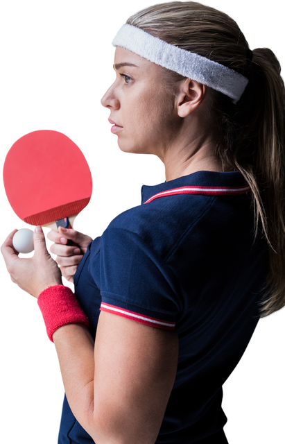 Female Athlete Holding Ping Pong Paddle Playing Table Tennis in Transparent PNG - Download Free Stock Videos Pikwizard.com