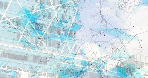 Digital Network Interconnections Over Modern Office Building - Download Free Stock Images Pikwizard.com