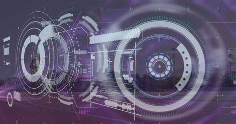 Futuristic data interface overlaying paralympic athlete