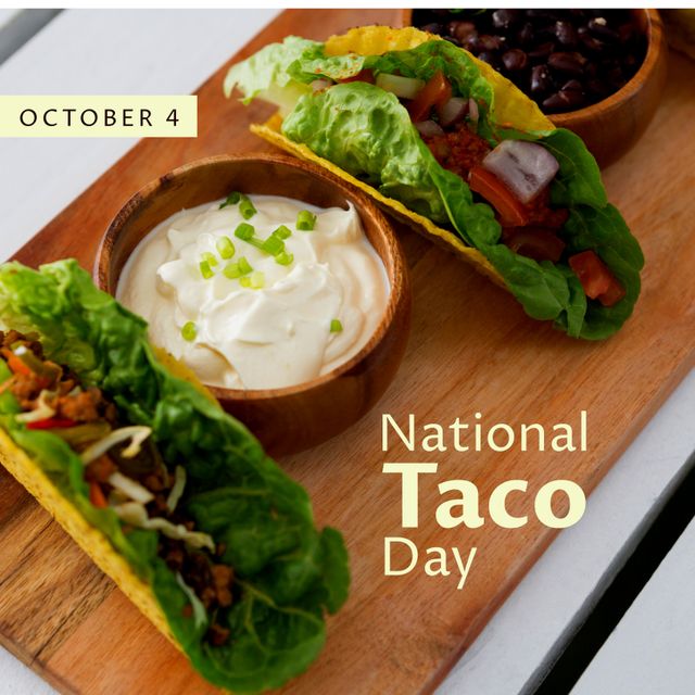 National Taco Day Celebration with Fresh Tacos - Download Free Stock Templates Pikwizard.com