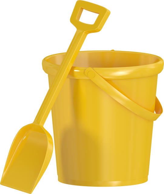 Yellow Transparent Bucket and Shovel For Beach Play - Download Free Stock Videos Pikwizard.com