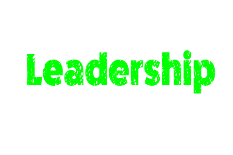 Bright Green Leadership Text PNG on Transparent Background