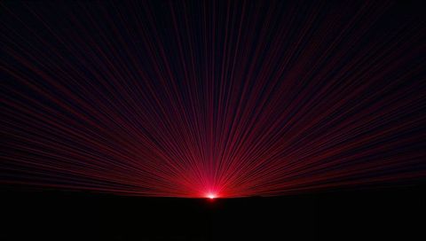 Radiating Red Horizon Light Rays Over Minimal Desert Silhouette for Futuristic Design