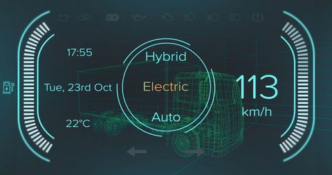 Futuristic Vehicle Dashboard Display with Hybrid Tech - Download Free Stock Images Pikwizard.com
