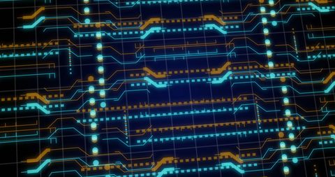 Glowing Futuristic Circuit Board Design on Dark Background - Download Free Stock Images Pikwizard.com
