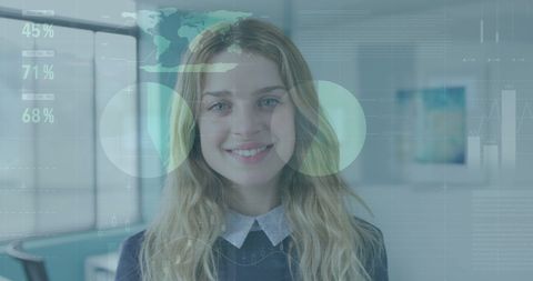 Advanced Data Analytics with Businesswoman in Office