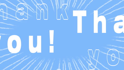 Expressive Thank You Text Animation with Blue Background