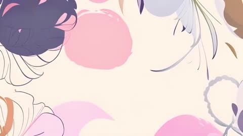 Abstract Pastel Floral Patterns on Light Background