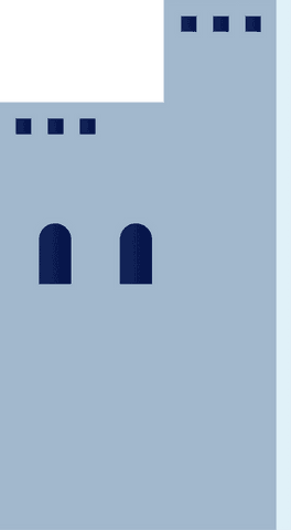 floating transparent medieval fortress turret on blue block - Download Free Stock Videos Pikwizard.com
