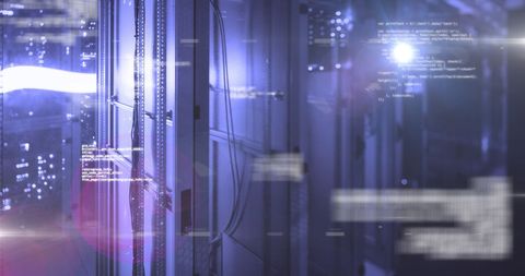 Glowing Data Processing in Modern Server Room - Download Free Stock Images Pikwizard.com