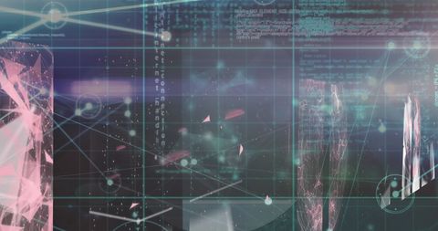 Abstract Digital Network with Technological Grid Overlay - Download Free Stock Images Pikwizard.com