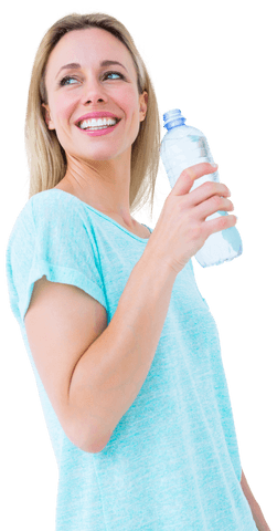 Transparent Smiling Blonde Woman with Water Bottle - Download Free Stock Videos Pikwizard.com