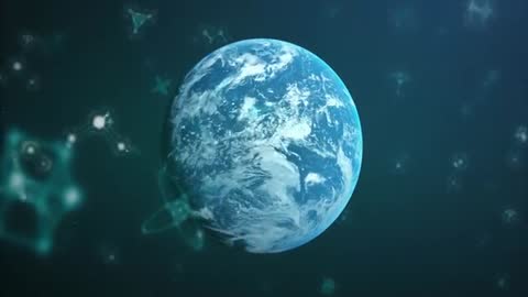 Futuristic Glow Around Earth with Digital Network Visualization