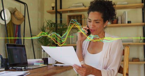 Professional Woman Analyzing Data in Home Office