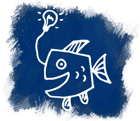 whimsical fish with light bulb illustration on transparent background - Download Free Stock Videos Pikwizard.com