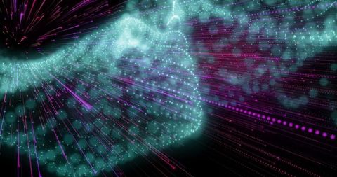 Futuristic Mesh and Glowing Particles in Digital Space - Download Free Stock Images Pikwizard.com