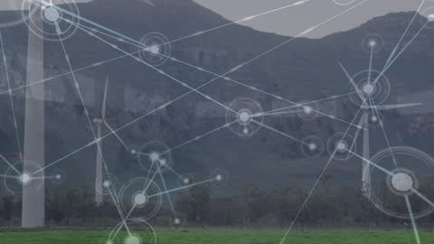 Wind Turbines and Digital Network Connections Overlay