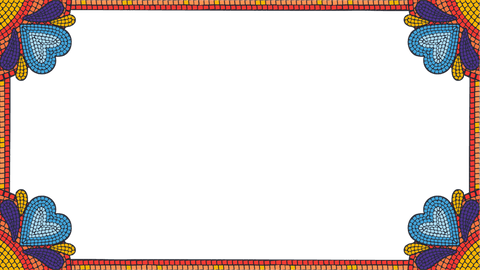 mosaic frame with hearts and red-yellow border, transparent background - Download Free Stock Videos Pikwizard.com