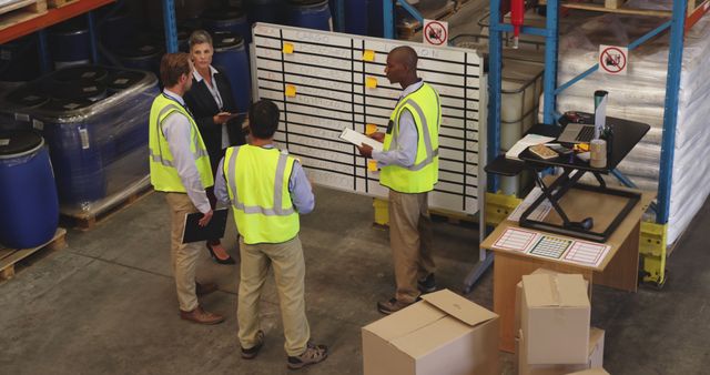 Warehouse Team Discussing Logistics and Daily Operations - Download Free Stock Images Pikwizard.com