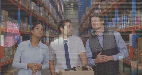 Innovative Warehousing Team Analyzing Digital Data Overlays Shipping Logistics - Download Free Stock Images Pikwizard.com