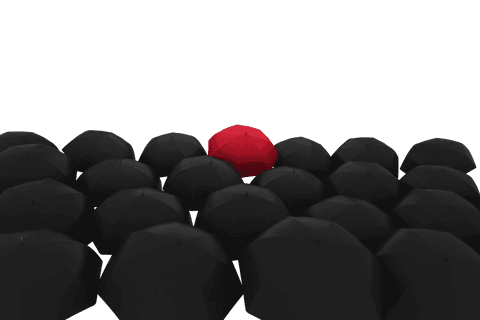 red umbrella among black ones on transparent background - Download Free Stock Videos Pikwizard.com
