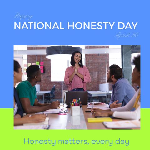 Meeting in Office Celebrating National Honesty Day with Multiracial Team - Download Free Stock Templates Pikwizard.com